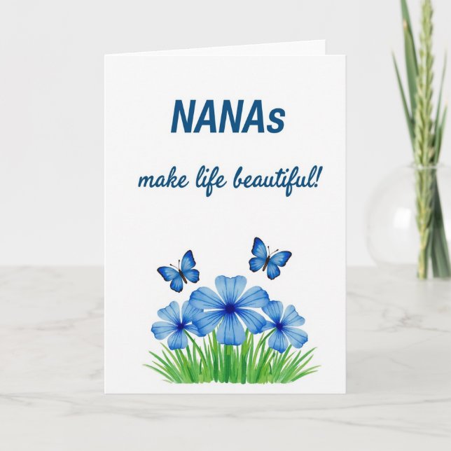 Carte Nanas Floral Azure (Devant)