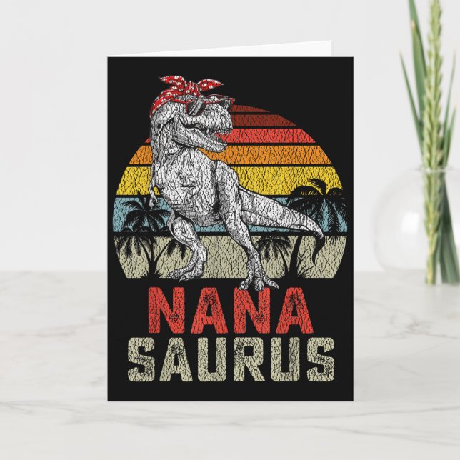 Carte Nanasaurus T Rex Dinosaure Nana Saurus Famille Cor (Devant)
