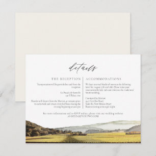 Carte NAPA Watercolor Skyline Travel Details Card