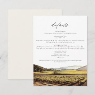 Carte NAPA Watercolor Skyline Travel Details Card