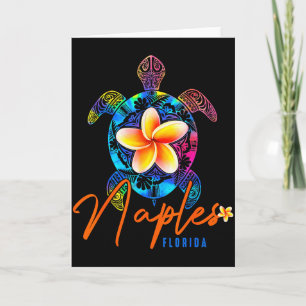 Carte Naples Floride Tortue Marine Tie Dye Vacances Trop