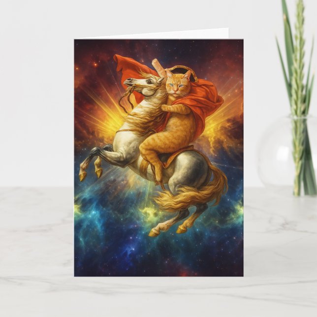 Carte Napoléon Chat à Cheval à Travers la Galaxie (Devant)