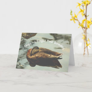 Carte Naptime Canard mignonne Anniversaire tardif