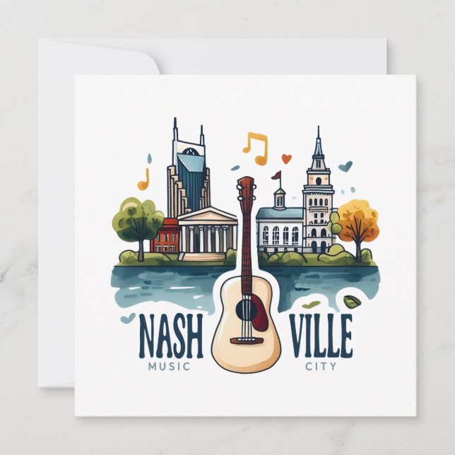 Carte Nashville Tennessee Music City (Devant)