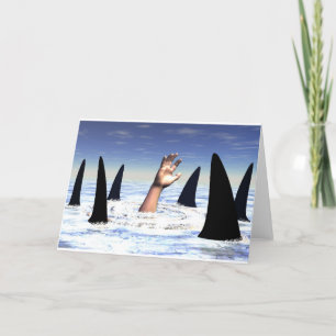 Carte Natation avec des requins