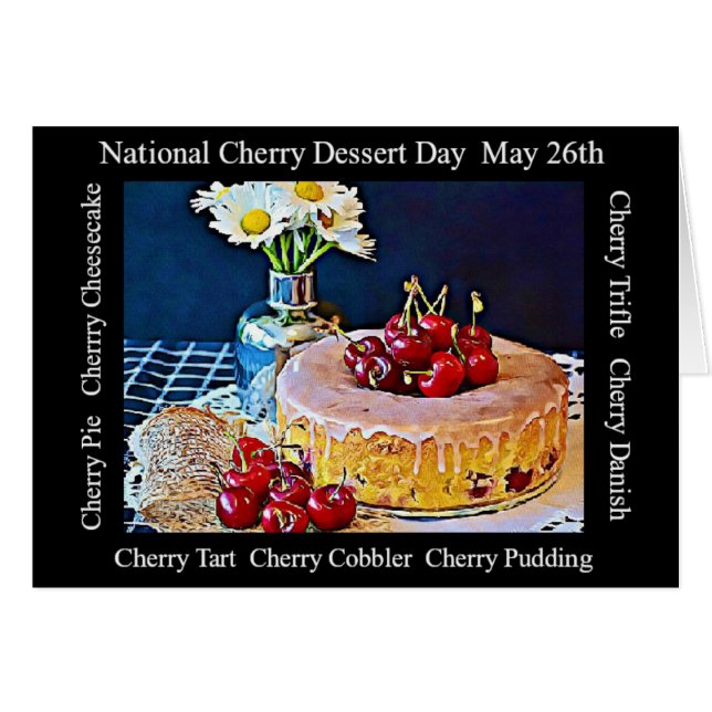 Carte nationale Cherry Dessert Day MAy 26th Card (Devant horizontal)
