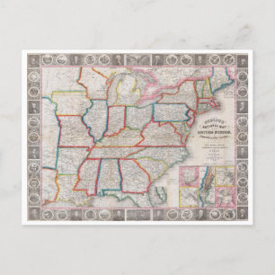 Carte nationale des Etats-Unis de vintage Phelps