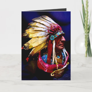 Carte Native american Chief Folded Greeting Card