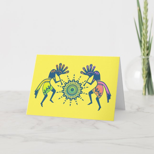 Carte Native Americans Culture - Sun Dancing Kokopelli 5 (Devant)