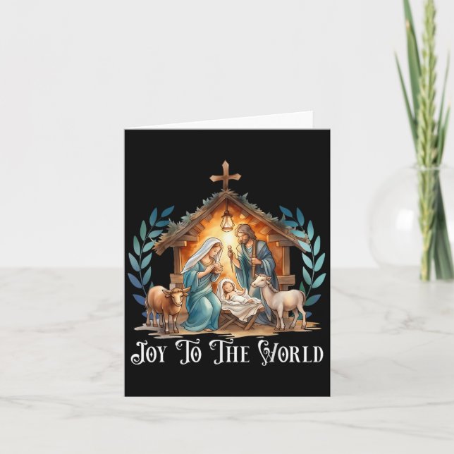 Carte Nativité De Noël Naissance Chrétienne De Jésus Joi (Devant)