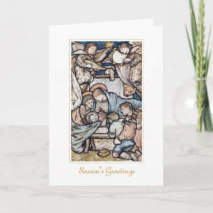 Carte Nativité Jésus Naissance Noël Vintage Fête