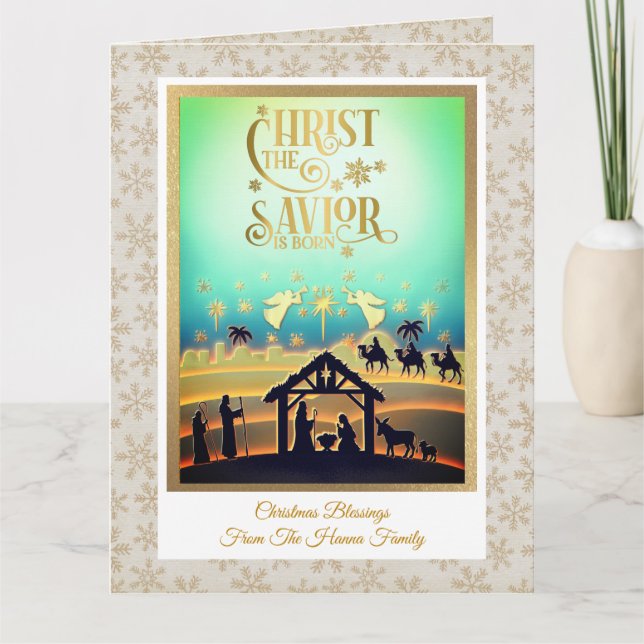 Carte Nativity Scene "Merry Christmas & Happy New Year" (Devant)