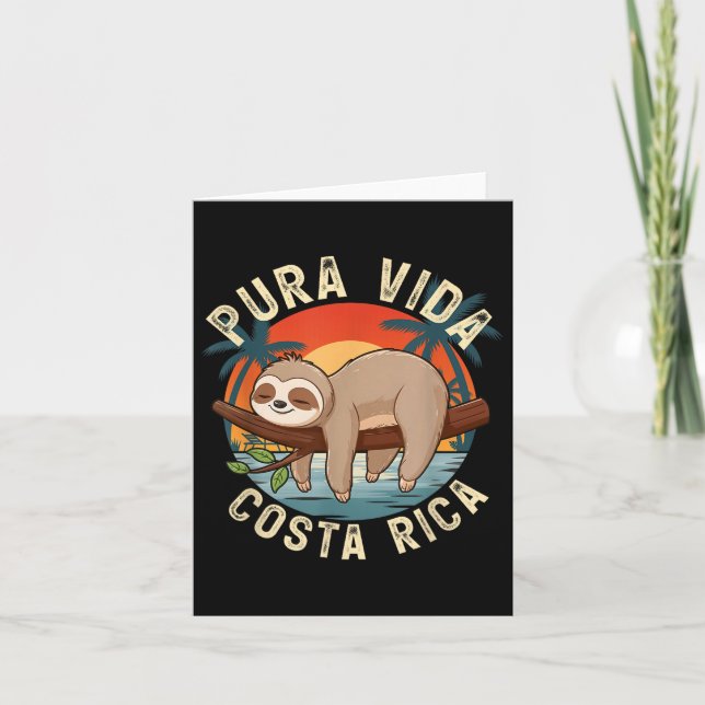 Carte Nature du coucher de soleil tropical Sloth Costa R (Devant)