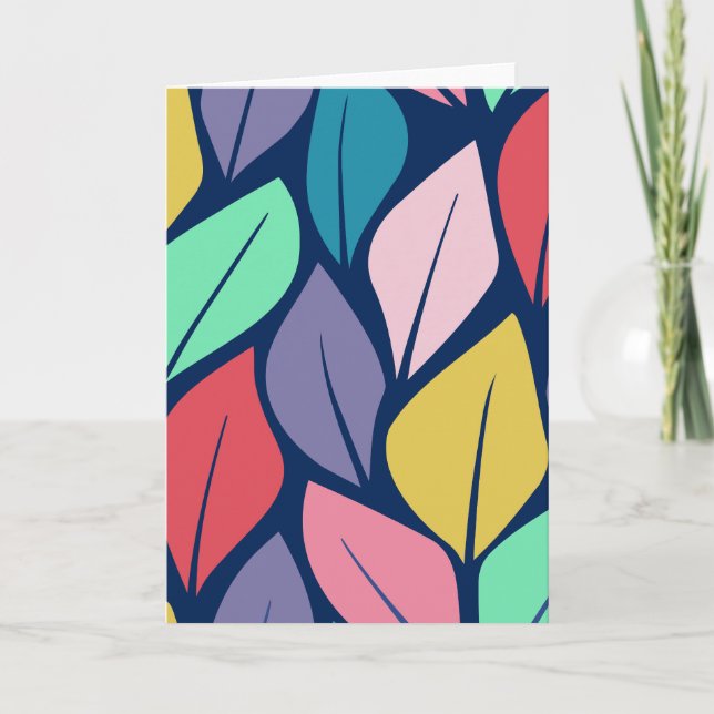 Carte Nature Feuille colorée (Devant)