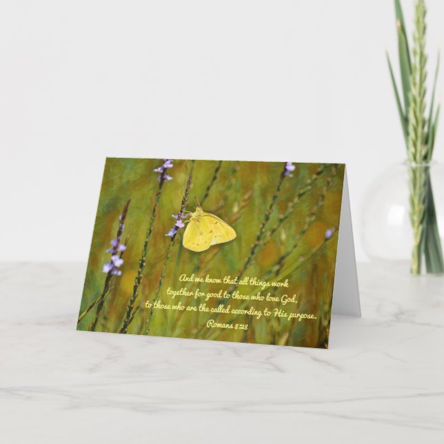 Carte Nature Fleur sauvage Beurre Jaune Bible Verse (Devant)