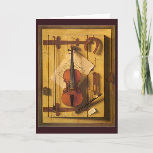 Carte Nature morte au violon et partitions de William Ha (Devant)