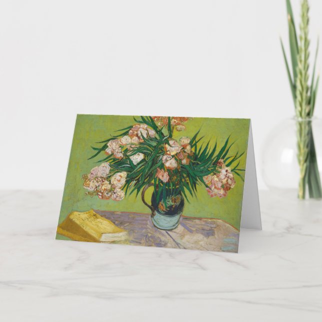 Carte Nature morte florale rose aux oleanders de Van Gog (Devant)