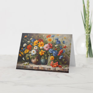 Carte Nature morte Illustration de fleurs sauvages dans 