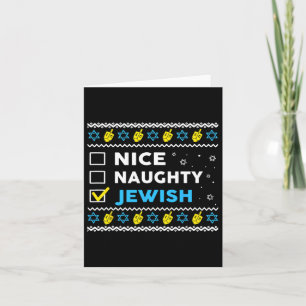 Carte Naughty Jewish Ugly Hanukkah Sweater Chanukah