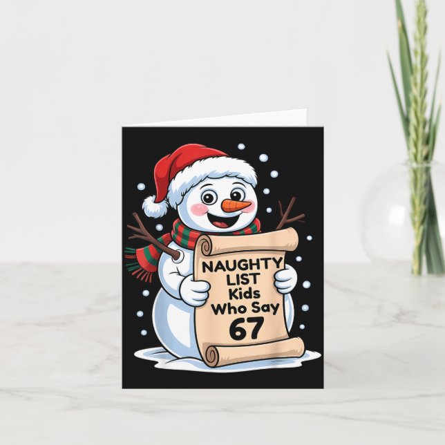 Carte Naughty List Kids Who Say 67 Christmas Six Seven S (Devant)