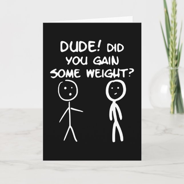 Carte Naughty Minimalsim Comic Joke Stick Man Figure (Devant)