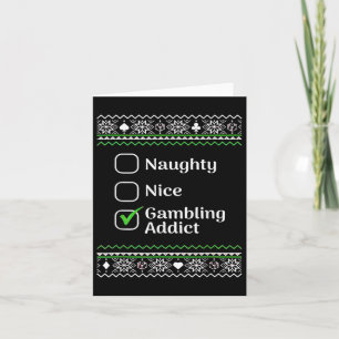 Carte Naughty Nice Gambling Addict Noël