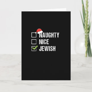 Carte Naughty Nice Jewish Santa Christmas 