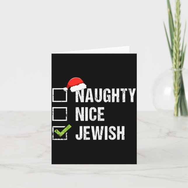 Carte Naughty Nice Jewish Shirt Santa Jew Christmas Gift (Devant)