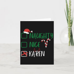 Carte Naughty Nice Karen Christmas Funny Père Noël Liste