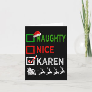 Carte Naughty Nice Karen Christmas Pajamas Funny Santa H