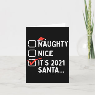 Carte Naughty Nice Son 2021 Père Noël Funny Quarantine X