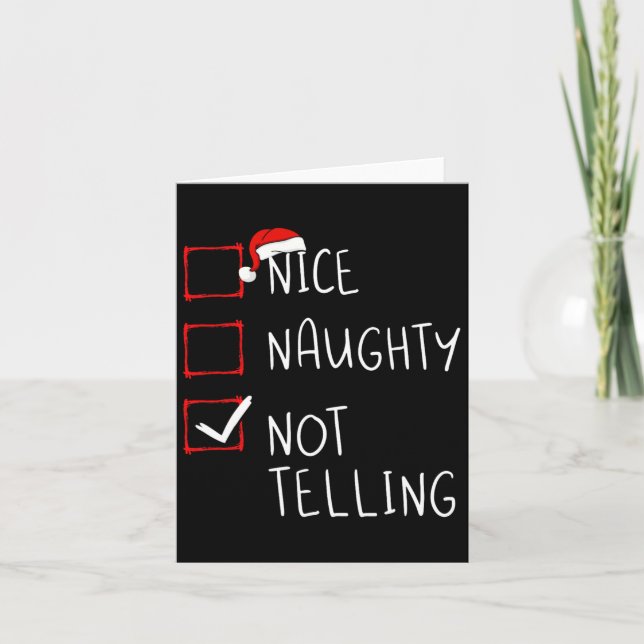 Carte Naughty Not Telling Christmas List Xmas Santa (Devant)