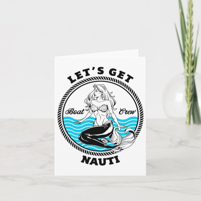 Carte Nauti Mermaid Funny Nautical Boating (Devant)