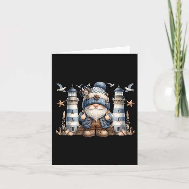 Carte Nautical Lighthouse Gnome Pour Les Femmes Et Les H (Devant)
