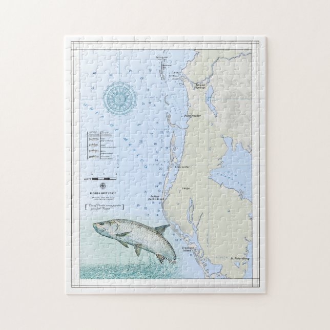 Carte nautique de puzzle de Côte du Golfe de la (Vertical)
