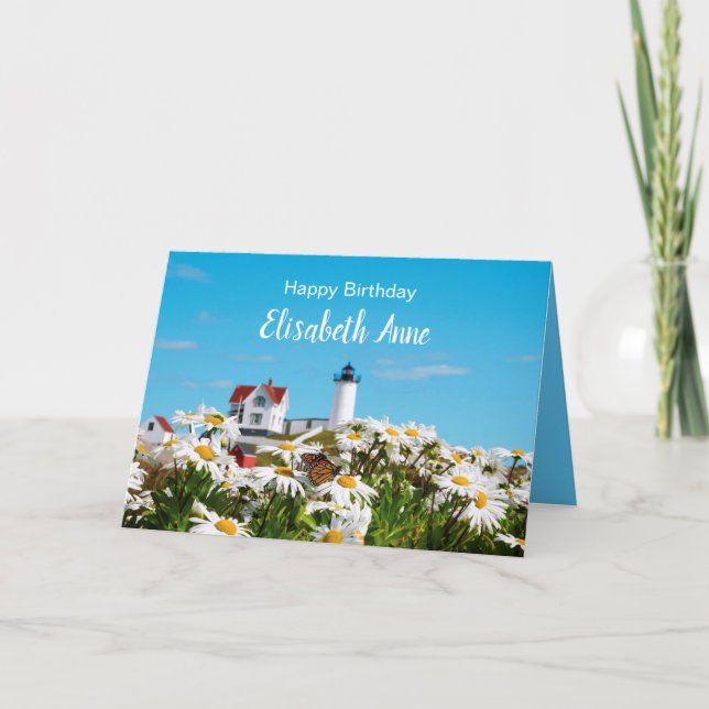 Carte Nautique Eté Anniversaire Nubble Maine Phare  (Devant)