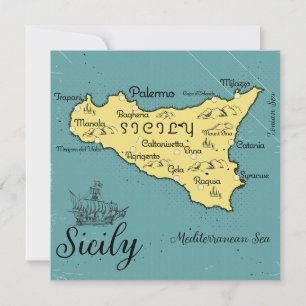 Carte Nautique Vintage Sicile