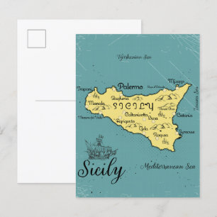 Carte Nautique Vintage Sicile