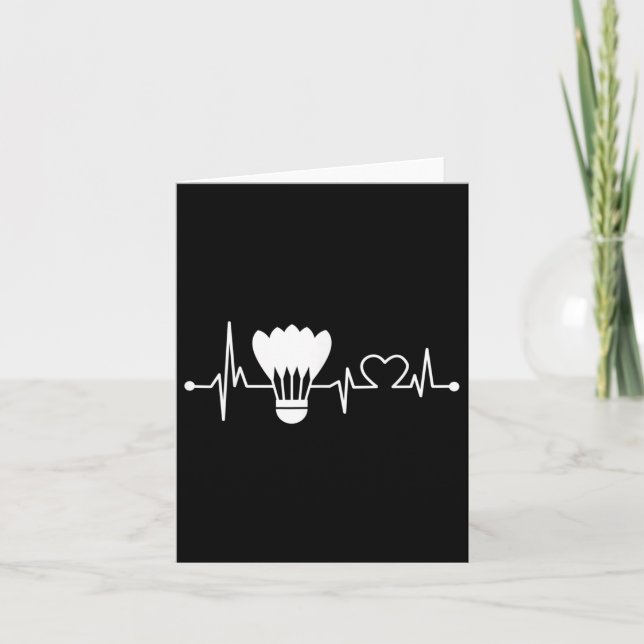 Carte Navette Heartbeat Funny Badminton Player Cadeau (Devant)