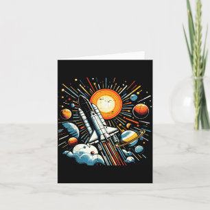 Carte Navette spatiale Soleil Planètes Fusée Galaxie Gar