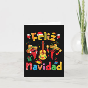 Carte Navidad Mexican Fiesta Hot Pepper Guitare Partie N