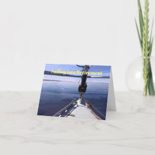 Carte "Naviguant bateau à voile dans retraite"