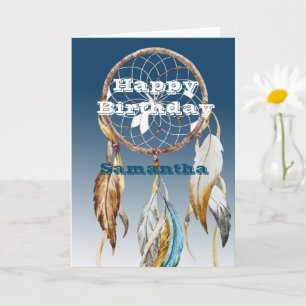 Carte Navire Blue Ombre Dream attrapeur Anniversaire