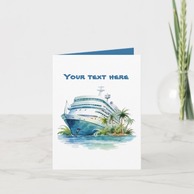 Carte Navire de croisière amusant ajouter du texte (Devant)