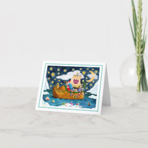 CARTE NAVIRE DE PÈRE NOËL SHIP, ICEBERG, BALEINE, TEDDY 