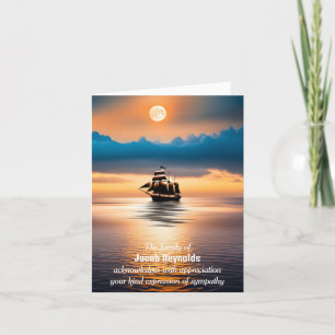 Carte Navire en mer pour la sympathie du Merci