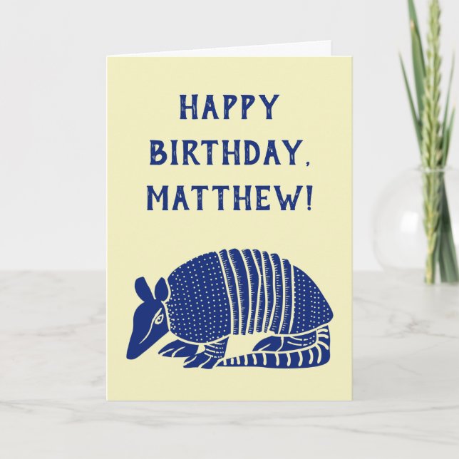 Carte Navy Blue Armadillo Message personnalisé (Devant)