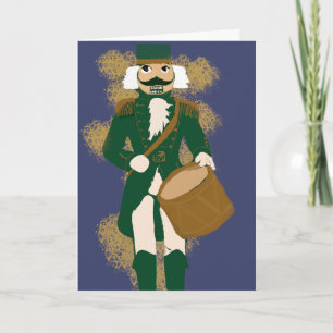 Carte Navy Blue Nutcracker Folded Greeting Card