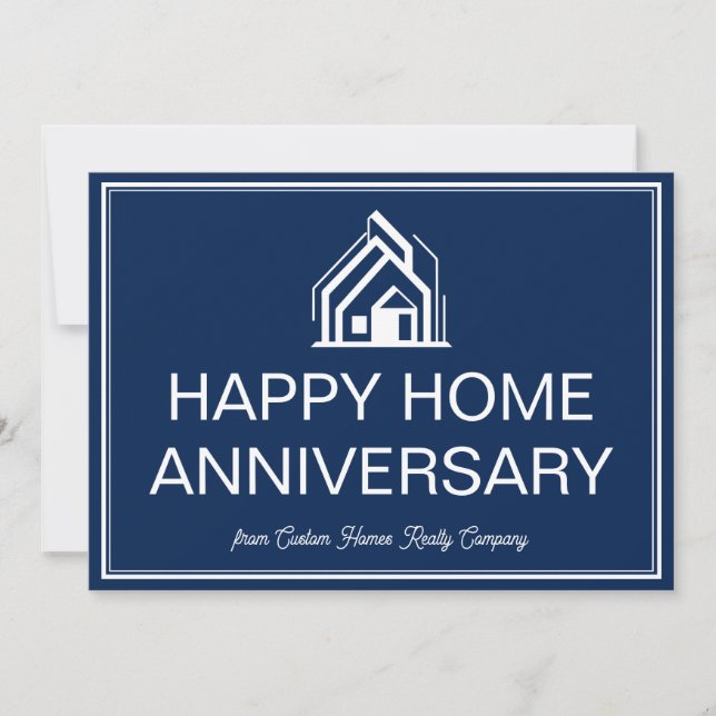 Carte Navy Blue Real Estate Business Custom Marketing (Devant)
