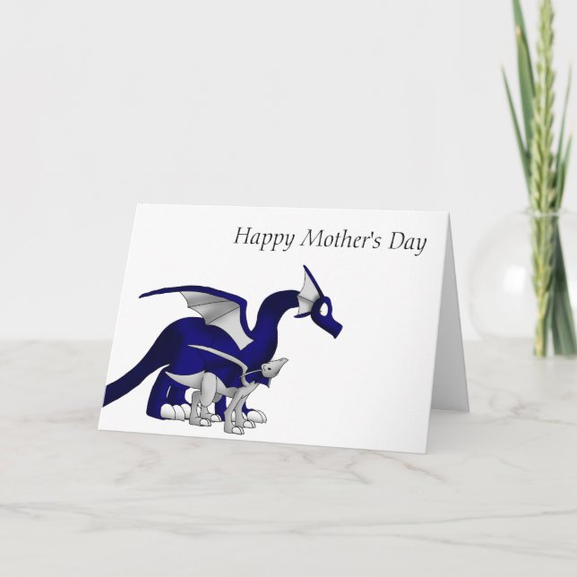 Carte Navy Blue/Silver Mother and Child Dragons 1 (Devant)